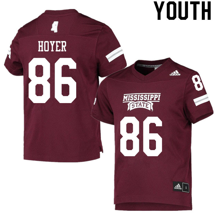Youth #86 Jordon Hoyer Mississippi State Bulldogs College Football Jerseys Sale-Maroon